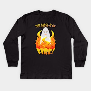 This Ghoul is on Fire v2 Kids Long Sleeve T-Shirt